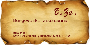 Benyovszki Zsuzsanna névjegykártya